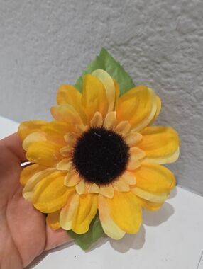 Yellow Sunflower Hair Clip - Bright Floral Accent